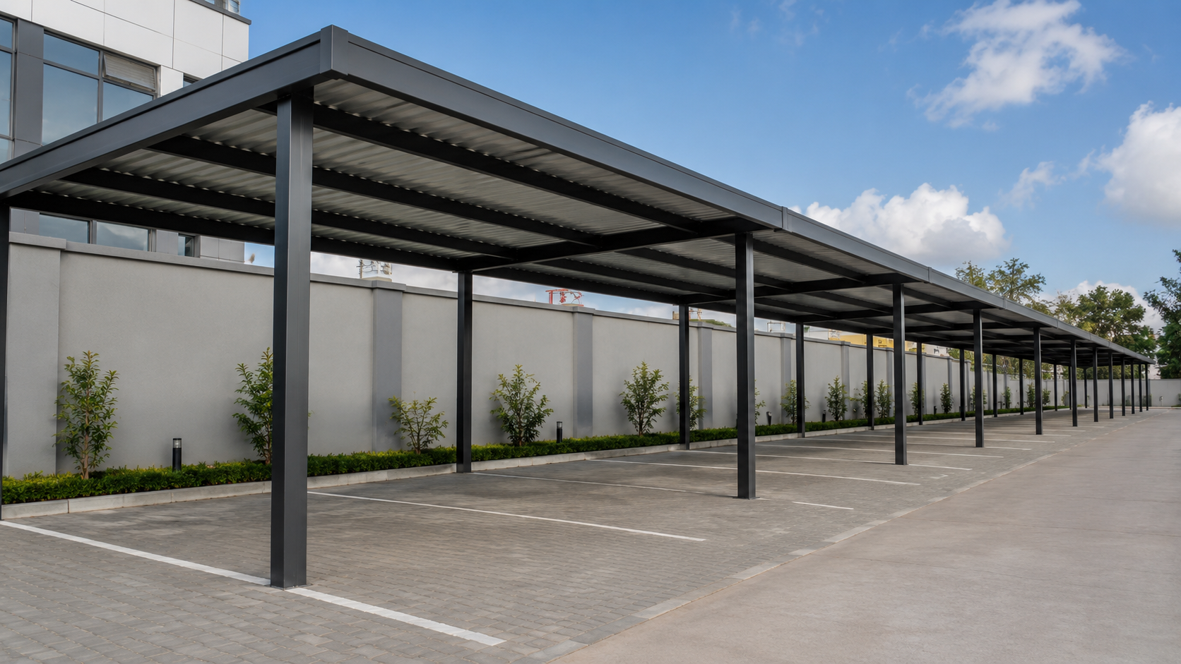 Steel carport structure detail