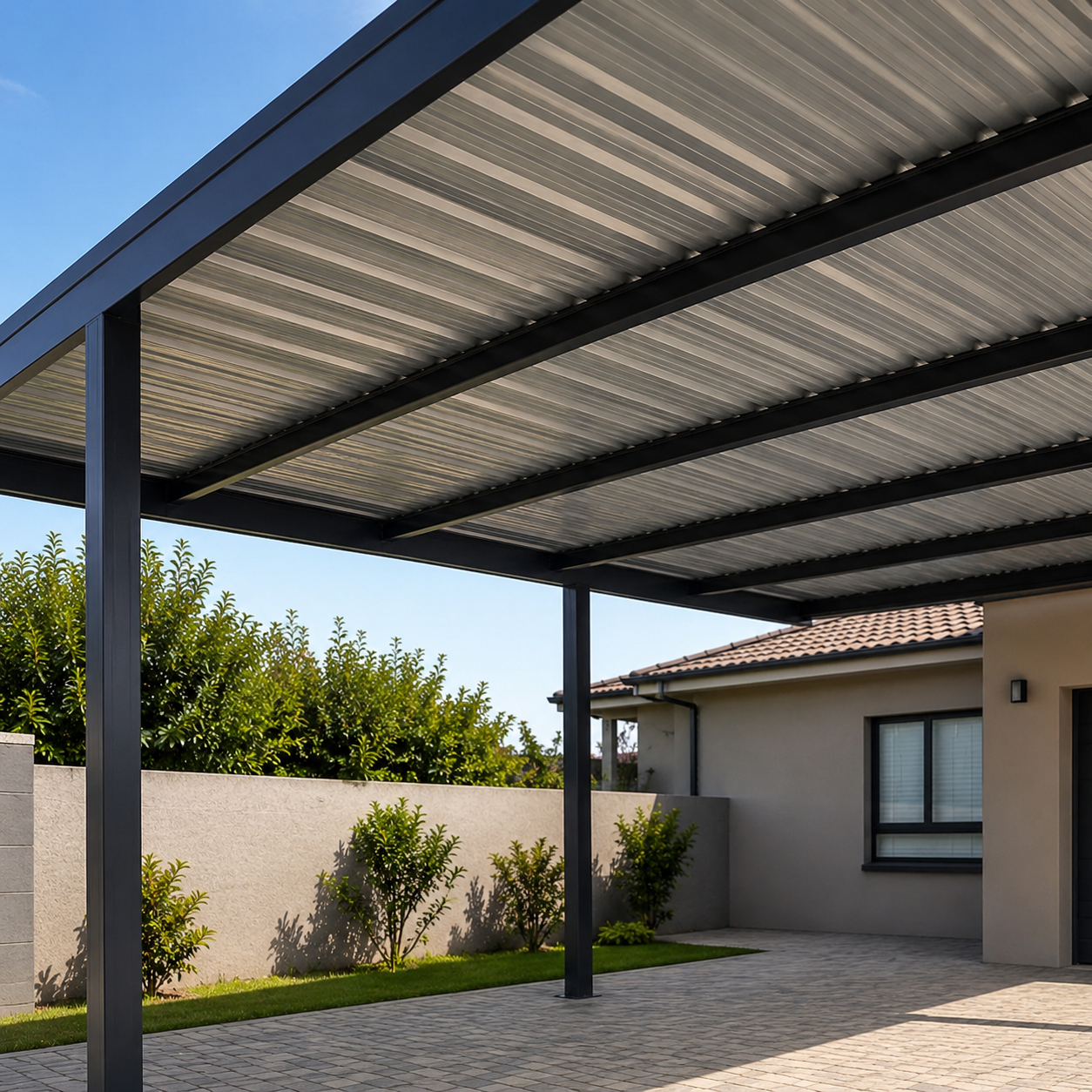 Freestanding residential steel carport