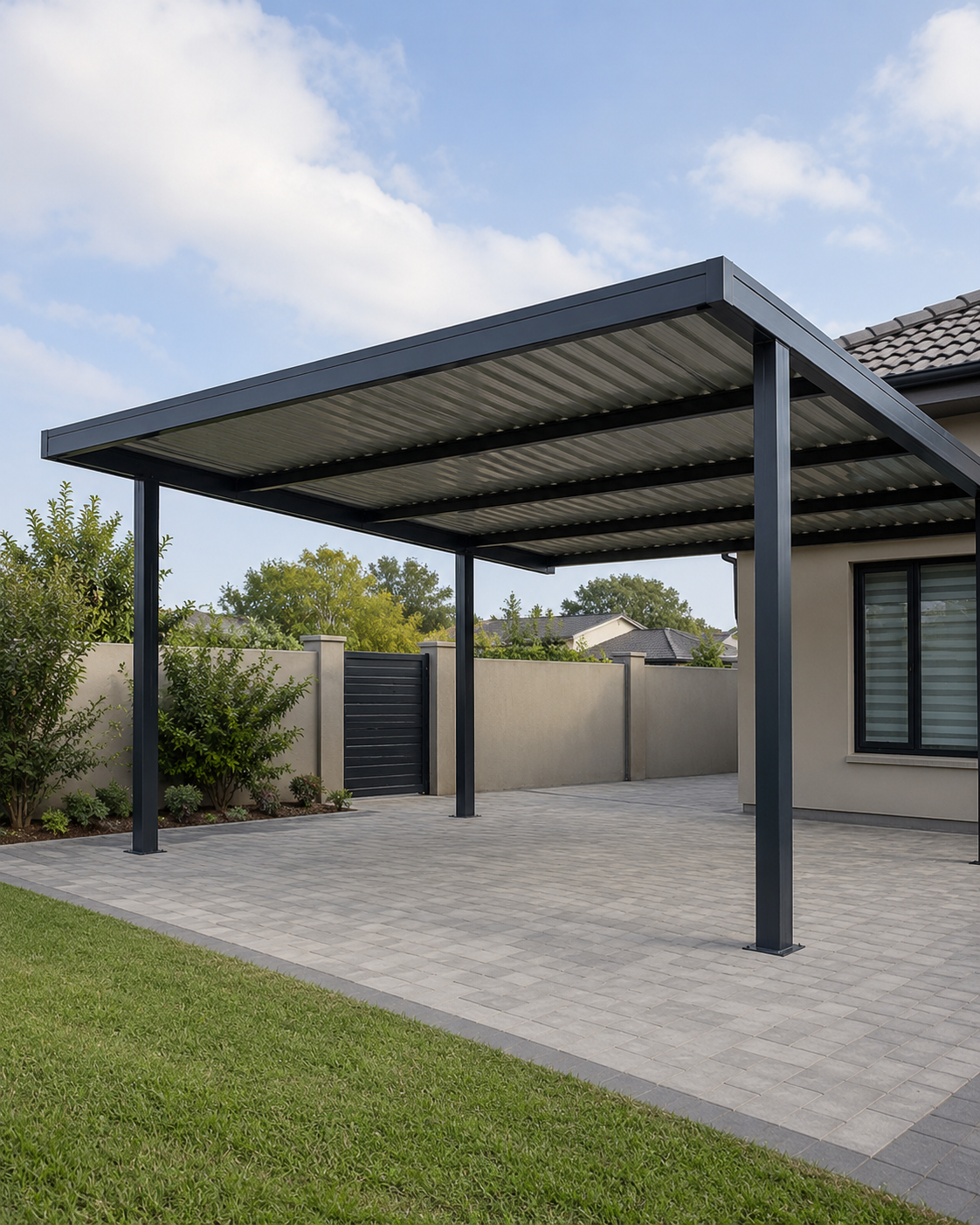 Large residential steel carport
